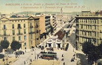 Barcelona. Crulla Arag-Passeig de Grcia, amb el baixador i el canal del tren